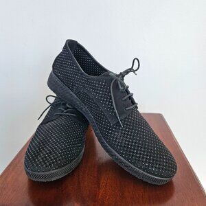 Vaneli Sport Women's Lace Up Oxfords, Black, Textured Mesh, Sz. 9